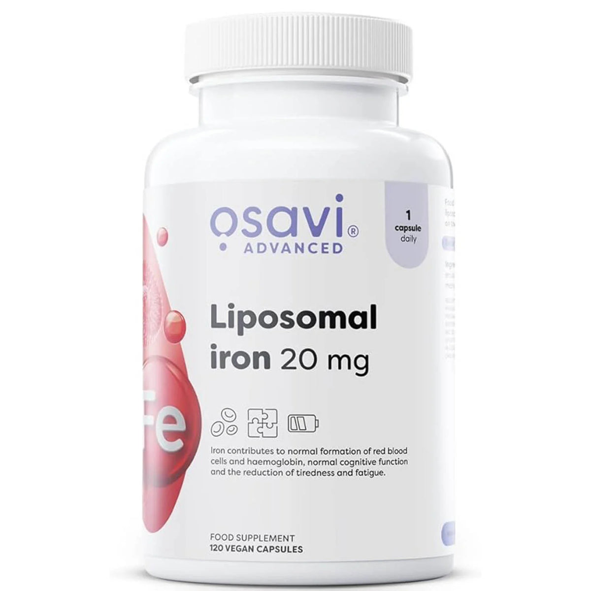 Liposomal Iron, 20mg, Osavi, 120 capsule