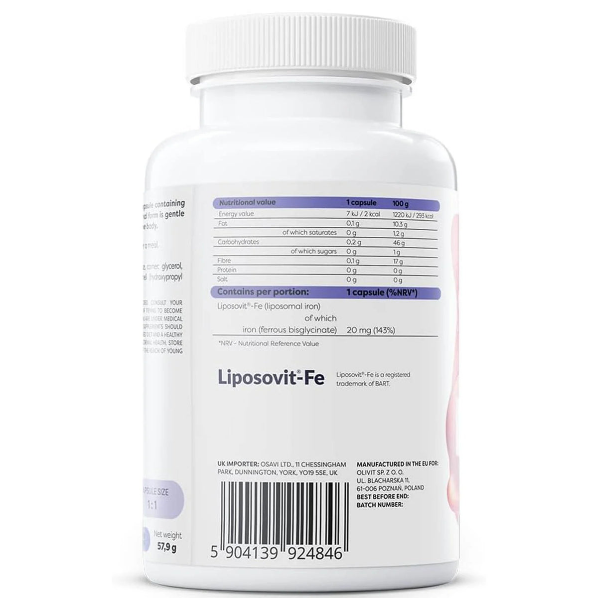 Liposomal Iron, 20mg, Osavi, 120 capsule
