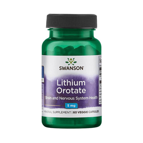 Lithium Orotate, (Litiu Orotat) 5mg, Swanson, 60 capsule SWU913