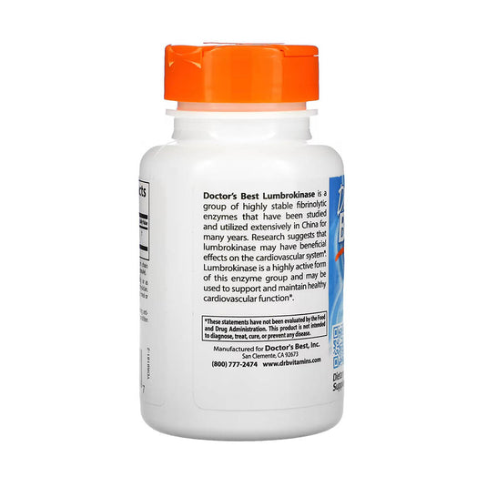 Lumbrokinase (Sănătate Cardiovasculara), 20 mg, Doctor's Best, 60 capsule