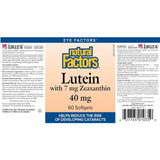 Lutein 40 mg with Zeaxanthin 7 mg, Natural Factors, 60 Softgels