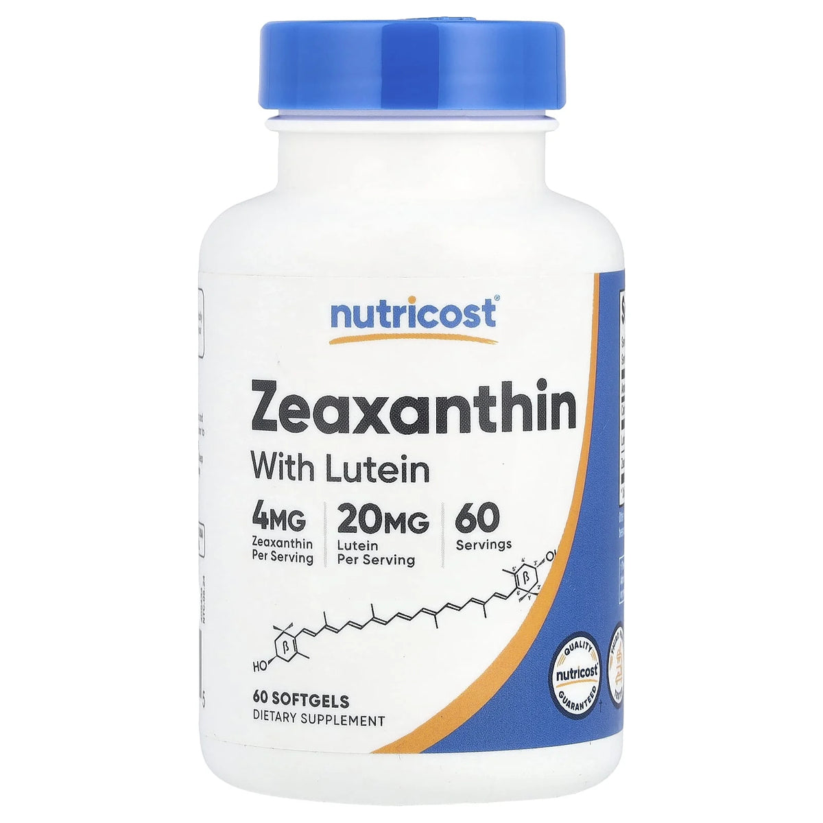 Luteina cu Zeaxantina, 20 mg, Nutricost, 60 Softgels