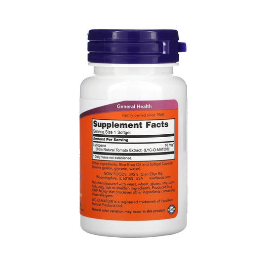 Lycopene (Licopen) 10 mg, Now Foods, 60 softgels