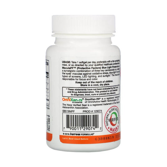 Macula PF, Lutein, Zeaxanthin, Astaxanthin, Jarrow Formulas, 30 softgels