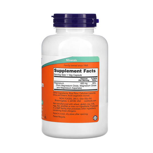 Magnesium Caps, 400 mg, Now Foods, 180 capsule