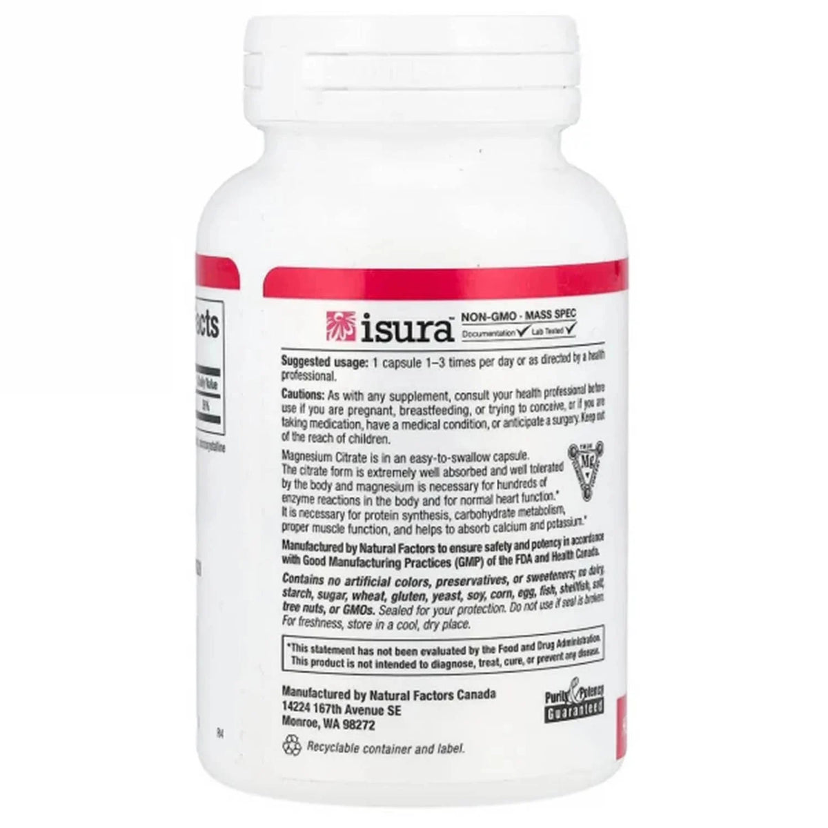 Magnesium Citrate, 150 mg, Natural Factors, 90 capsule