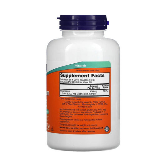 Magnesium Citrate, Pure Powder, Now Foods, 227g