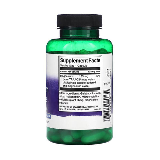Magneziu Glicinat Albion Chelat, 133mg, Swanson, 90 capsule SWU073