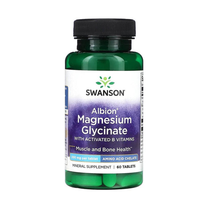 Magnesium Glycinate with Activated B Vitamins, Swanson, 60 tablete SWU718