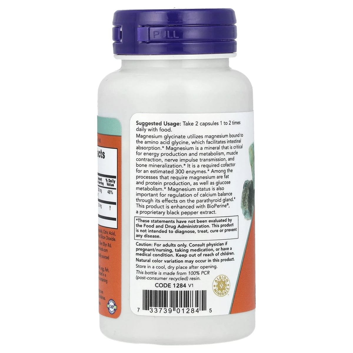 Magnesium Glycinate With BioPerine, NOW Foods, 60 capsule