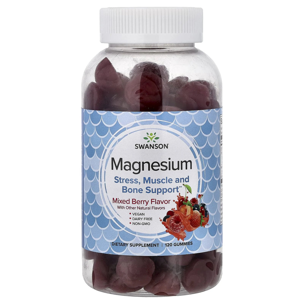 Magnesium Gummies, Mixed Berry, Swanson, 120 Gummies SW1954