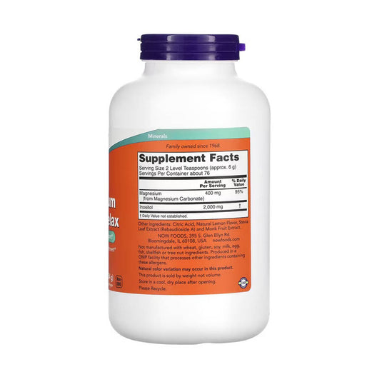 Magnesium Inositol Relax, NOW Foods, 454g