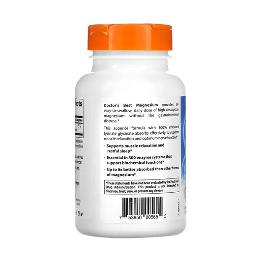 Magnesium Lysinate Glycinate, Doctor's Best, 120 capsule