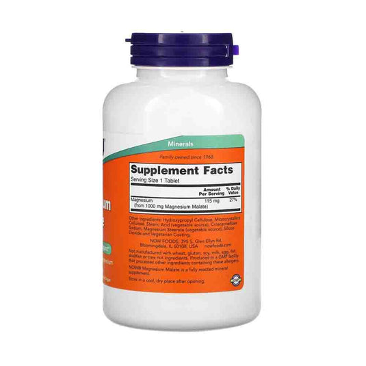 Magnesium Malate, 1000mg, Now Foods, 180 tablete