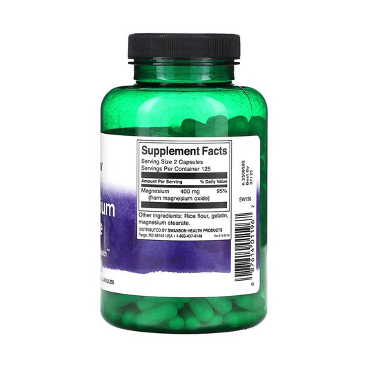 Magnesium Oxide, 200 mg, Swanson, 250 capsule SW196