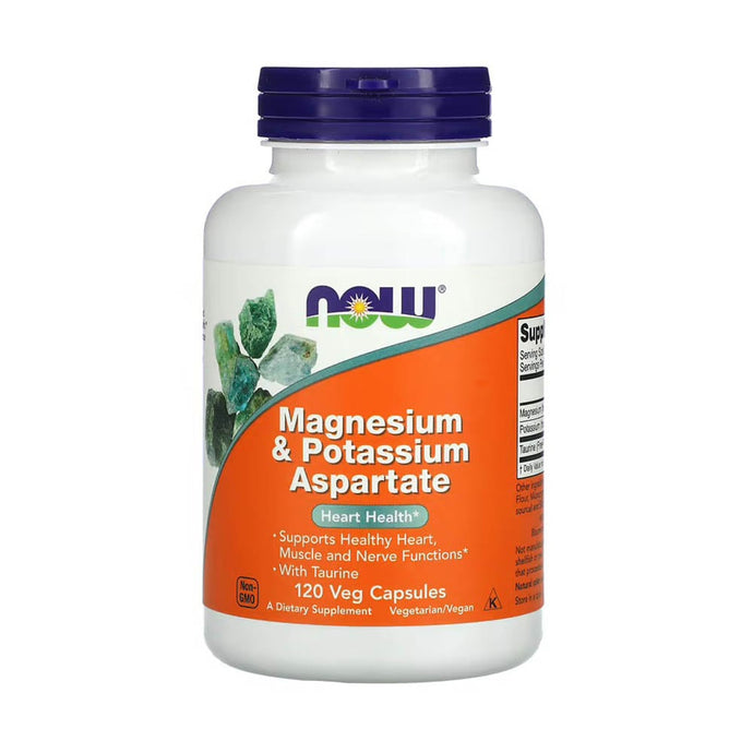 Magnesium & Potassium Aspartate with Taurine, NOW Foods, 120 capsule