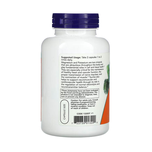 Magnesium & Potassium Aspartate with Taurine, NOW Foods, 120 capsule