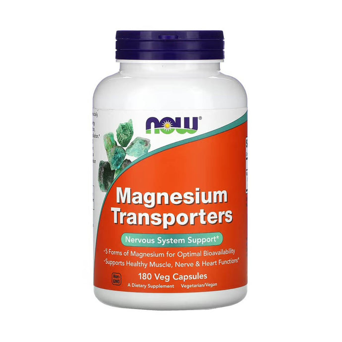 Magnesium Transporters (5 Forme de Magneziu), Now Foods, 180 capsule