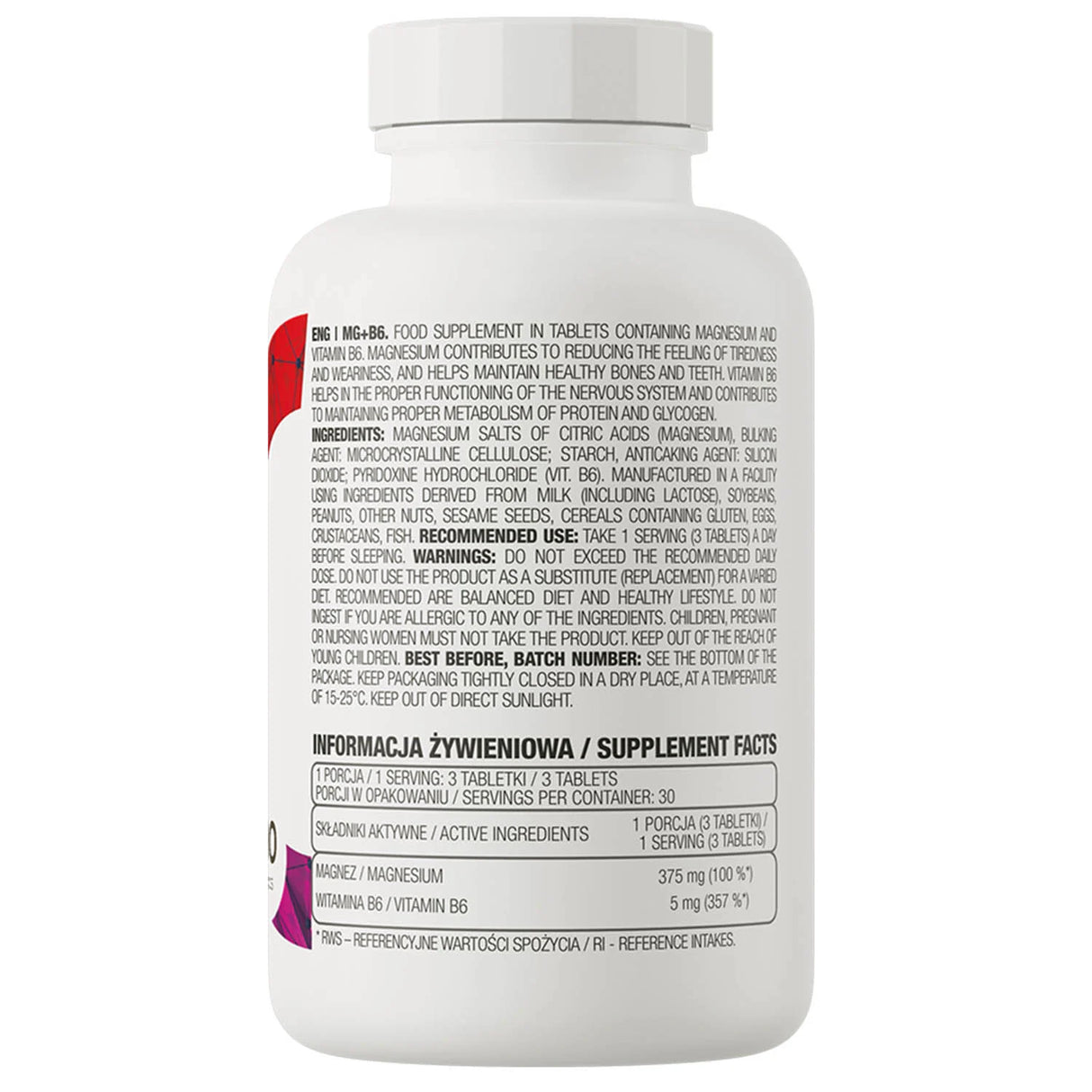 Magnesium + Vitamin B6, OstroVit, 90 tablete