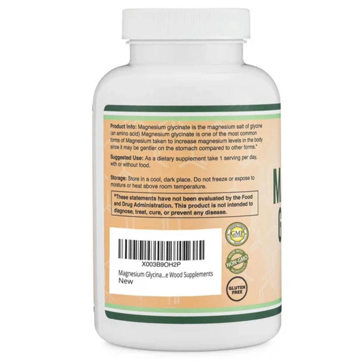 Magneziu Glicinat, Double Wood Supplements, 180 capsule