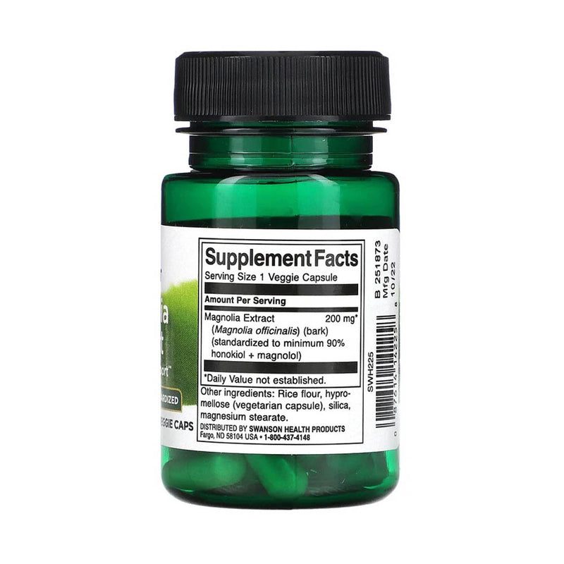 Încărcați imaginea în vizualizatorul Galerie, Magnolia Extract, 200 mg, Swanson, 30 capsule SWH225
