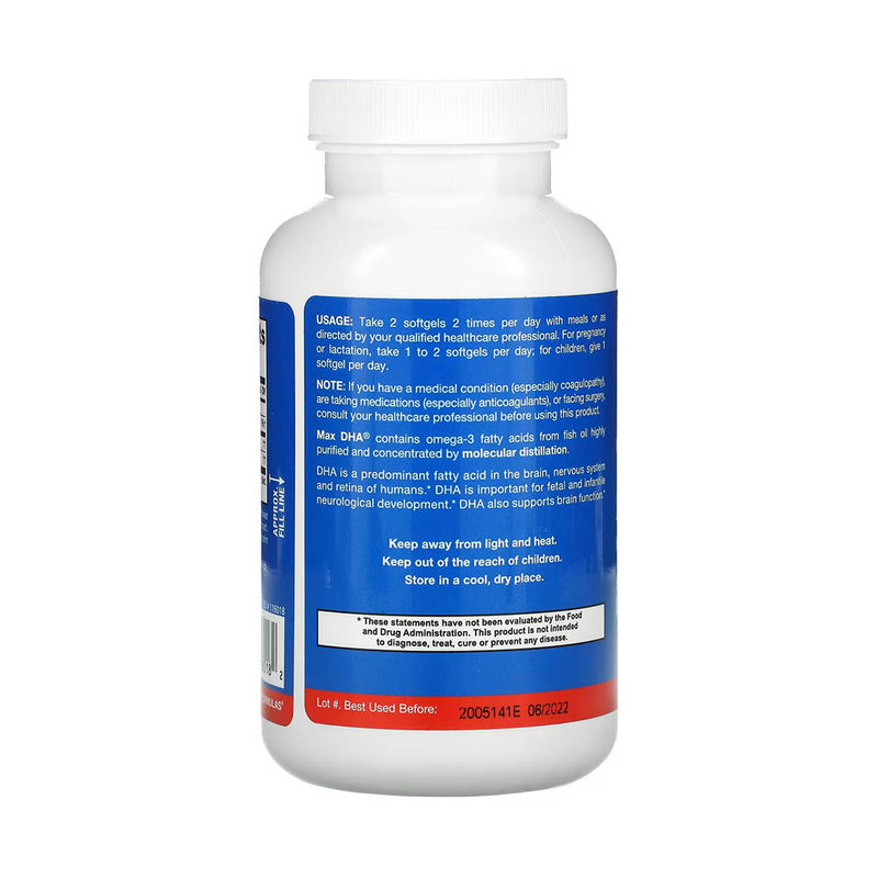 Încărcați imaginea în vizualizatorul Galerie, Max DHA Omega 3 Fish Oil, Jarrow Formulas, 180 softgels
