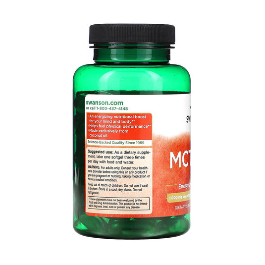 MCT Pure (Cetogeneza Slabire) 1000 mg, Swanson, 90 softgels SWU995