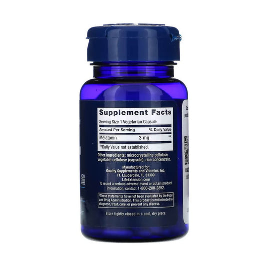 Melatonin, 3 mg, Life Extension, 60 capsule