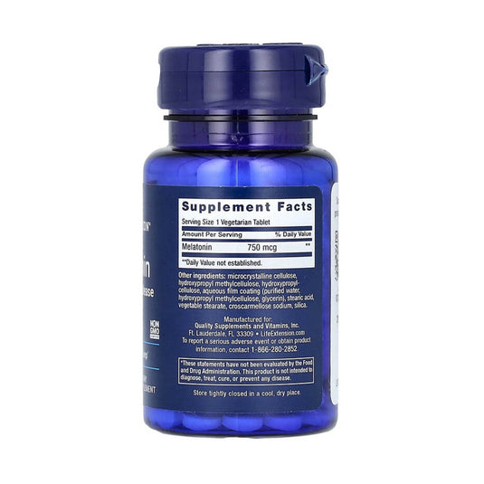 Melatonin, 6 Hour Timed Release, 750 mcg, Life Extension, 60 tablete