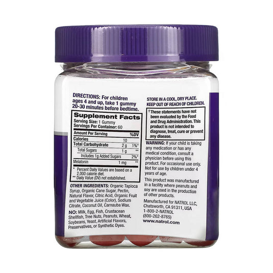 Melatonin Kids Berry (+4 Ani), Natrol, 60 jeleuri