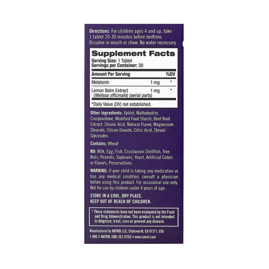 Melatonin Kids, Fast Dissolve, Natrol, 30 Tablete Dizolvabile
