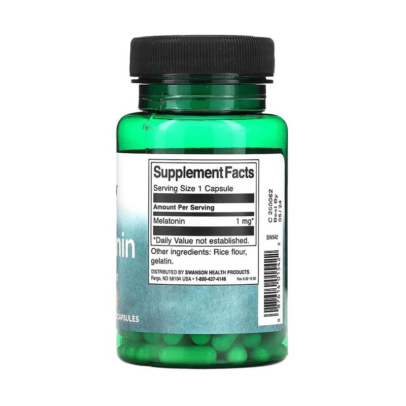 Încărcați imaginea în vizualizatorul Galerie, Melatonin (Melatonina), 1 mg, Swanson, 120 capsule SW542
