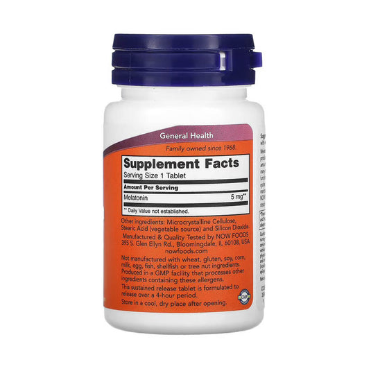 Melatonin Sustained Release, 5 mg, Now Foods, 120 tablete