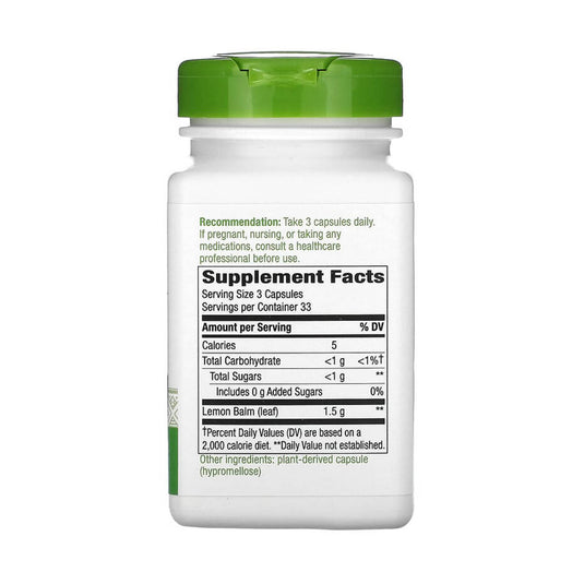 Melissa, Lemon Balm Leaf, 500 mg, Nature's Way, 100 Vegan Capsules
