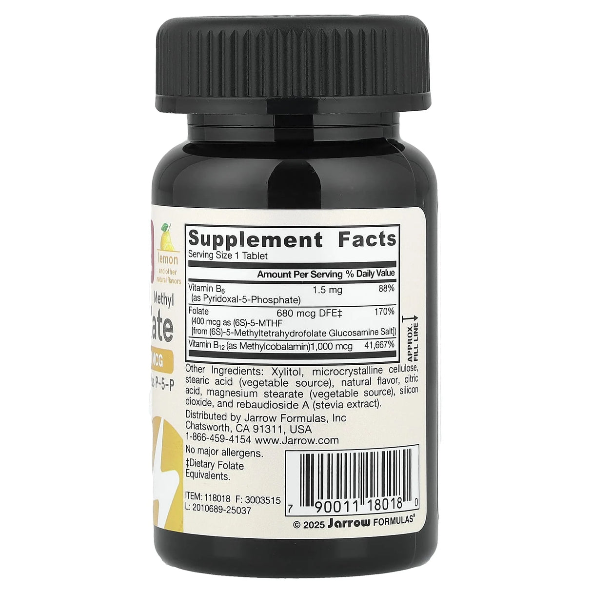 Methyl B-12 1000 mcg & Methyl Folate, Jarrow Formulas, 100 drajeuri