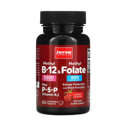 Methyl B-12 1000 mcg & Methyl Folate, Jarrow Formulas, 100 drajeuri