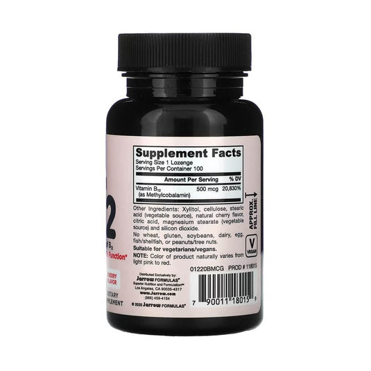 Methyl B-12 (Methylcobalamin), 500 mcg, Jarrow Formulas, 100 drajeuri