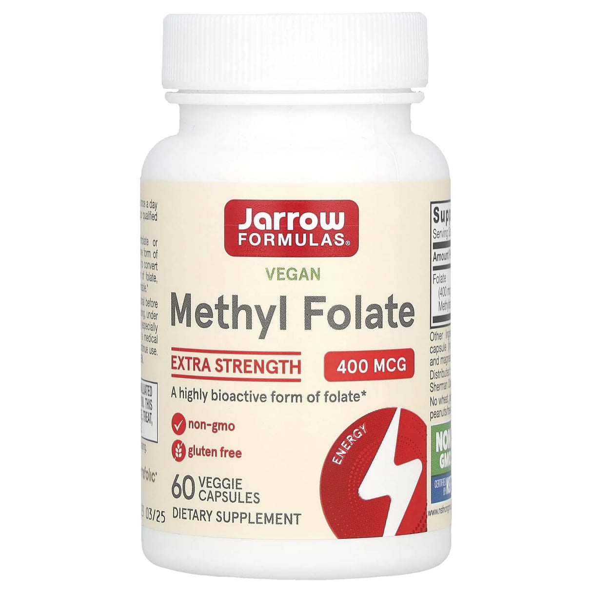 Methyl Folate (5-MTHF), 400 mcg, Jarrow Formulas, 60 capsule