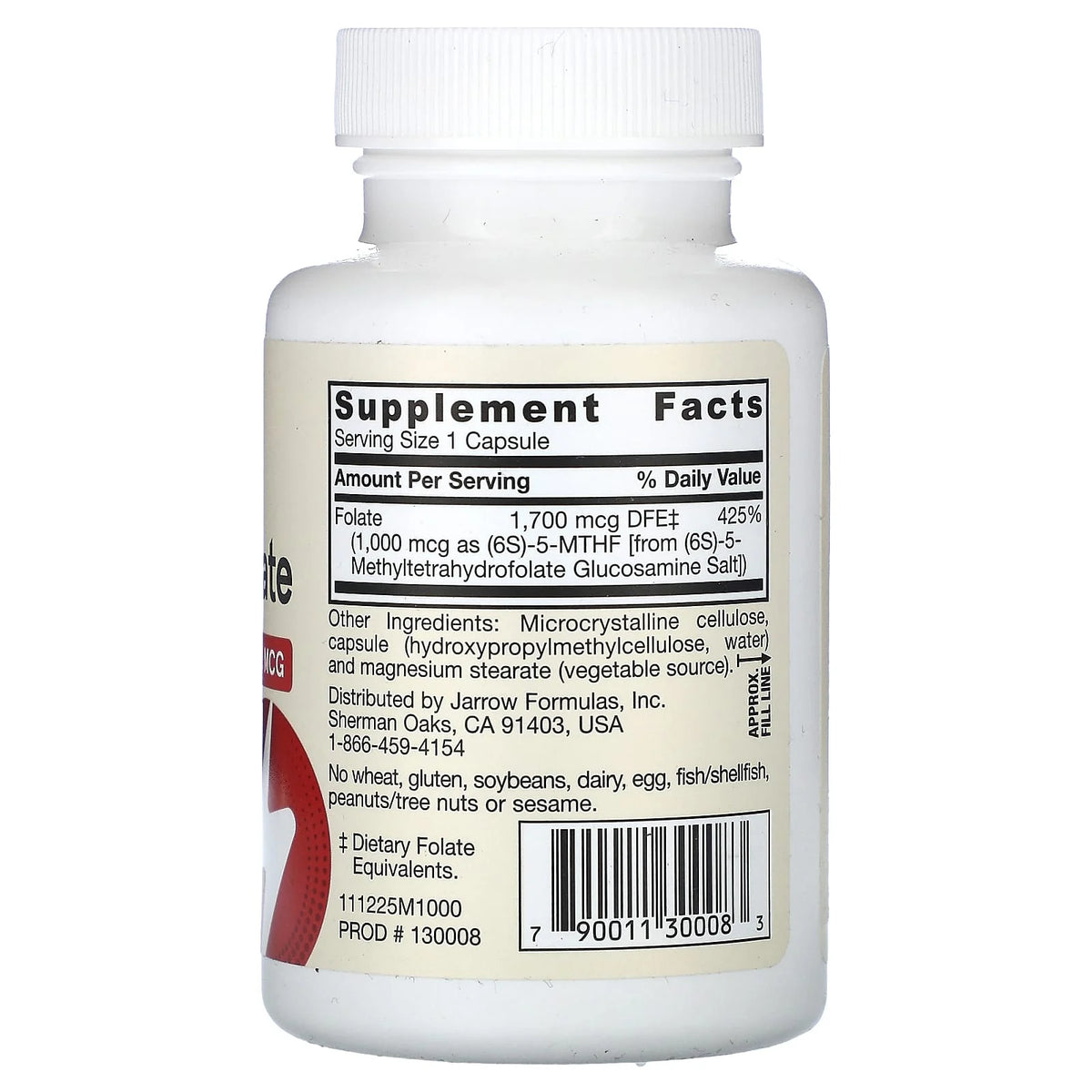 Methyl Folate (5-MTHF), 1000 mcg, Jarrow Formulas, 100 capsule