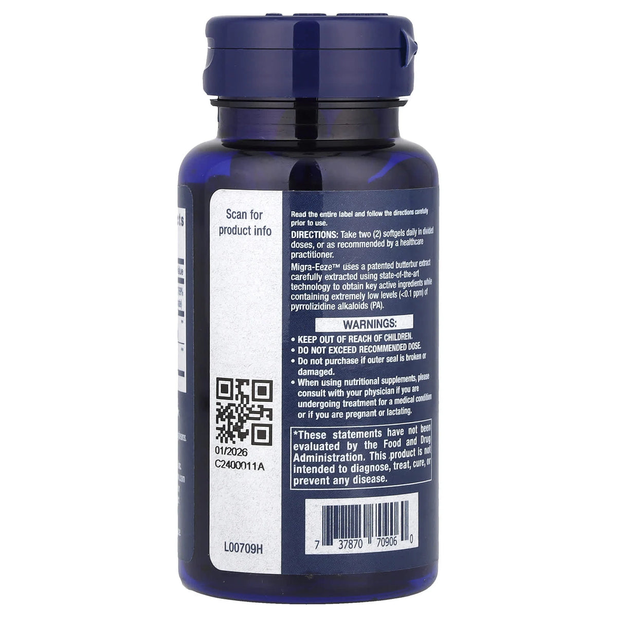 Migra-Eeze, Butterbur-Ginger-Riboflavin, Life Extension, 60 softgels