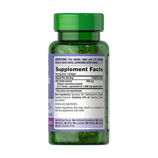 Milk Thistle 4:1 Extract (Silymarin) 1000 mg, Puritan's Pride, 90 Softgels