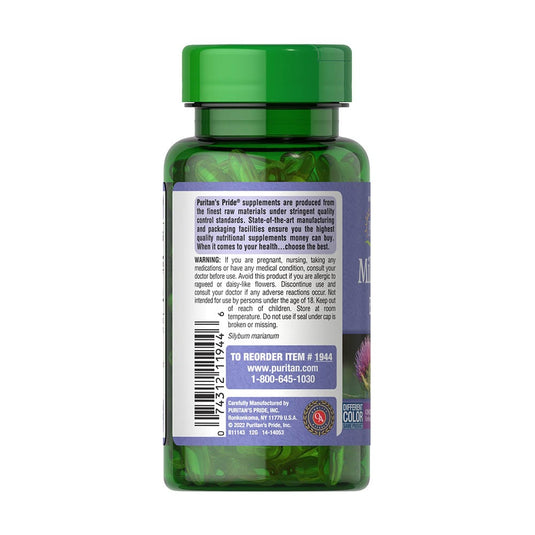 Milk Thistle 4:1 Extract (Silymarin) 1000 mg, Puritan's Pride, 90 Softgels