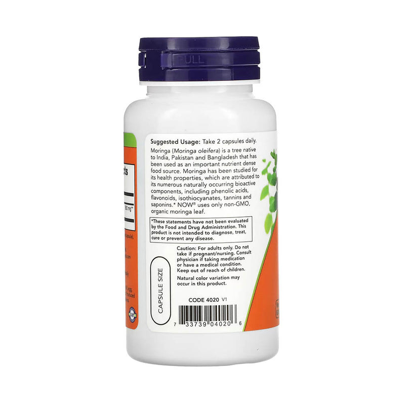 Încărcați imaginea în vizualizatorul Galerie, Moringa Leaf Organic, 400 mg, Now Foods, 90 capsule
