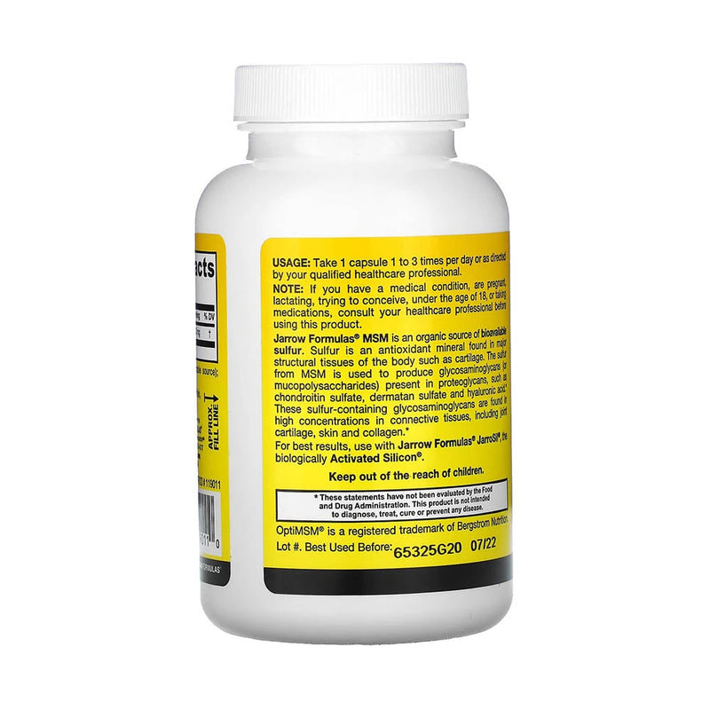 Încărcați imaginea în vizualizatorul Galerie, MSM (Methyl-Sulfonyl-Methane), 1000 mg, Jarrow Formulas, 100 capsule
