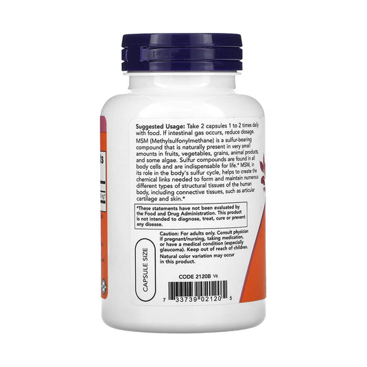 MSM, Methylsulfonylmethane, 1000mg, Now Foods, 120 capsule