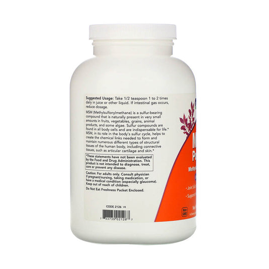 MSM Powder (Metilsulfonilmetan), Now Foods, 454g