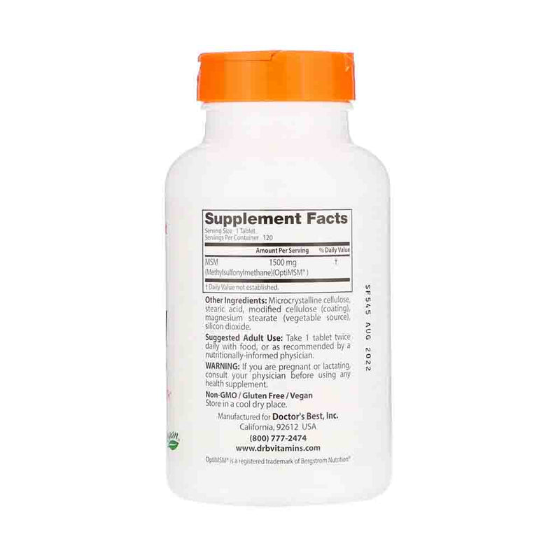 Încărcați imaginea în vizualizatorul Galerie, MSM with OptiMSM, 1500mg, Doctor&#39;s Best, 120 tablete
