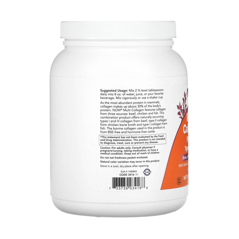 Încărcați imaginea în vizualizatorul Galerie, Multi Collagen, Type I, II &amp; III (Bone, Joint &amp; Skin Health) Now Foods, 454g
