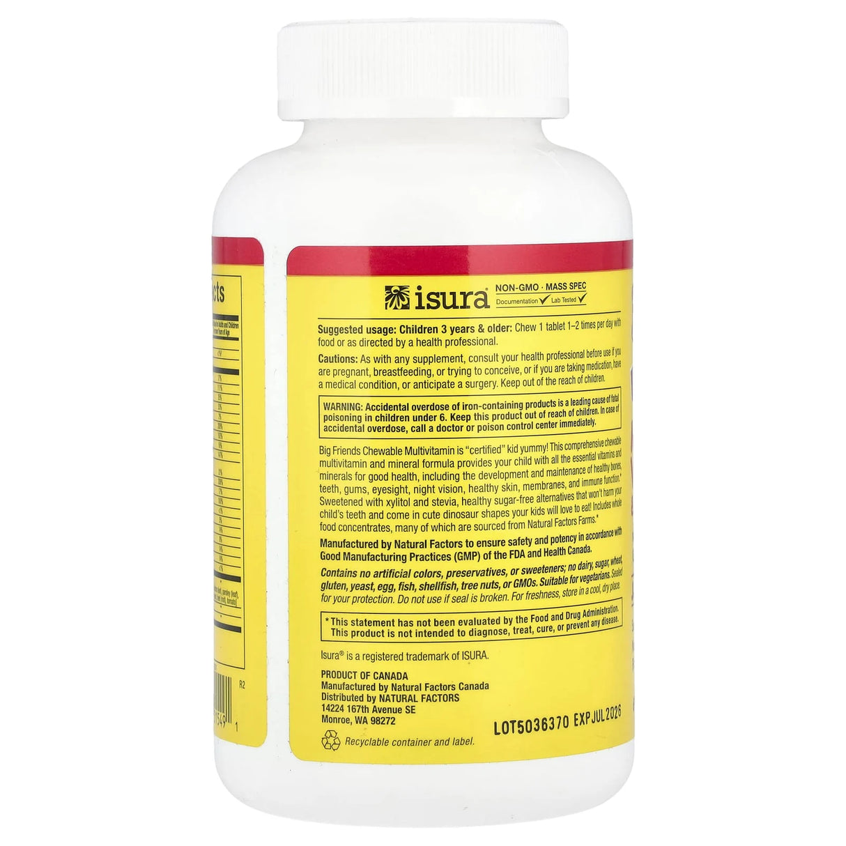 Multi-Vitamin & Minerals Kids, Big Friends, Natural Factors, 60 tablete masticabile