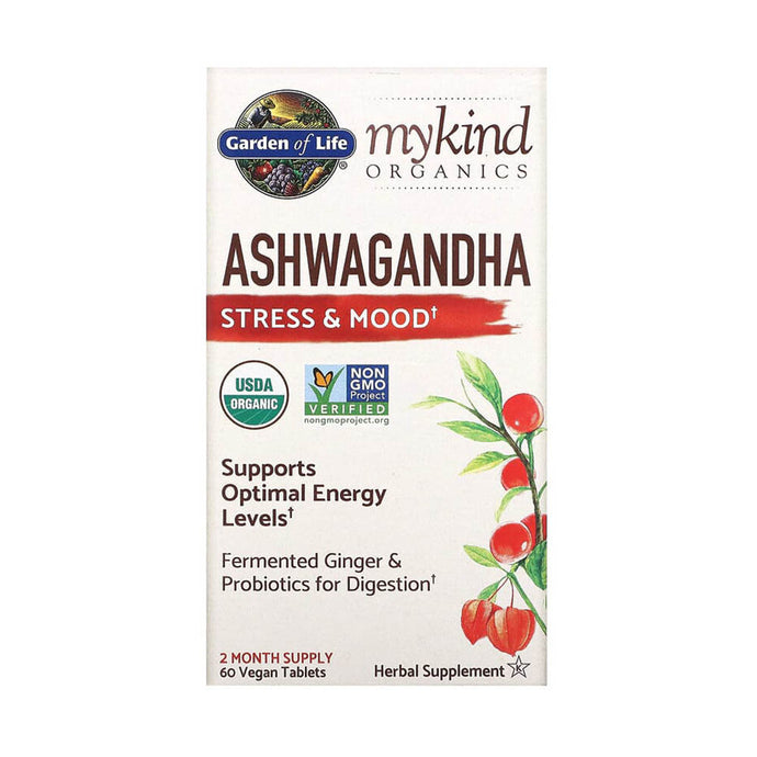 Ashwagandha, Stress & Mood, 600 mg, MyKind Organics, Garden of Life, 60 tablete